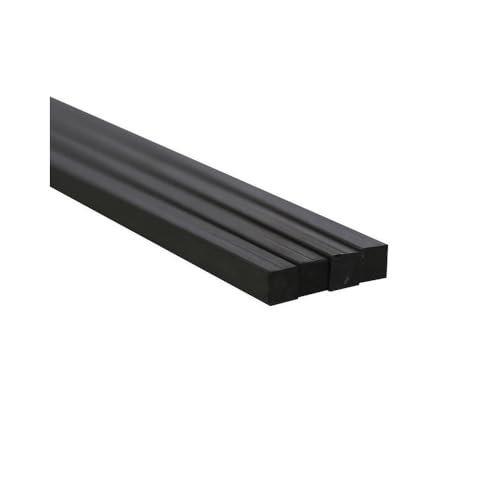 QVVFRED 4 Stück Massiver Vierkantstab Aus Kohlefaser, Länge 500 Mm. Geeignet for Drachenstangen Und Baustangen(4x4x500mm) von QVVFRED
