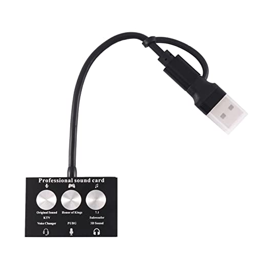QWAMBVZE Typ-C USB Externe Soundkarte Live Spiel K Song USB zu Audio 3,5 mm Mikrofon Teile Audio Adapter Soundkarte von QWAMBVZE