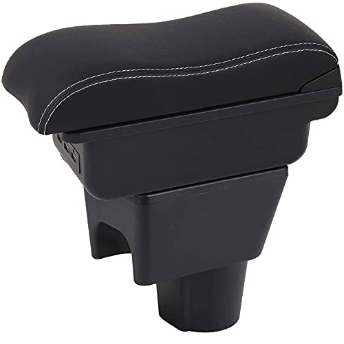 Auto Mittelarmlehne Mittelkonsole Armlehnen FüR Dacia Duster 2010-2015, Leder Mittelarmkonsole Aufbewahrungsbox Armlehnebox Doppelschicht Staufach Mit USB-Ports Car Styling ZubehöR von QWASZX