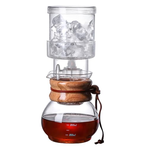 QWAXTRIW Cold Brew Coffee Maker - handgefertigte Eis tropfende Kaffeemaschine mit 400 ml hoher Borosilikatglas, langsamer Tropfbrauer, Wasserflussregulierungsventil, 6-8 Tropfen alle 10s QWAXTRIW Cold Brew Coffee Maker - handgefertigte Eis tropfende Kaffeemaschine mit 400 ml hoher Borosilikatglas, langsamer Tropfbrauer, Wasserflussregulierungsventil, 6-8 Tropfen alle 10s von QWAXTRIW