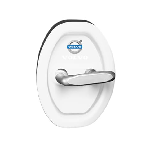 QWCPHGWZ 4 Stück Autotürschloss-Abdeckung für Volvo C40 2006-2025,Auto Türschlossabdeckung Schutzkappe Robust und Nicht Leicht Verformbar,White von QWCPHGWZ