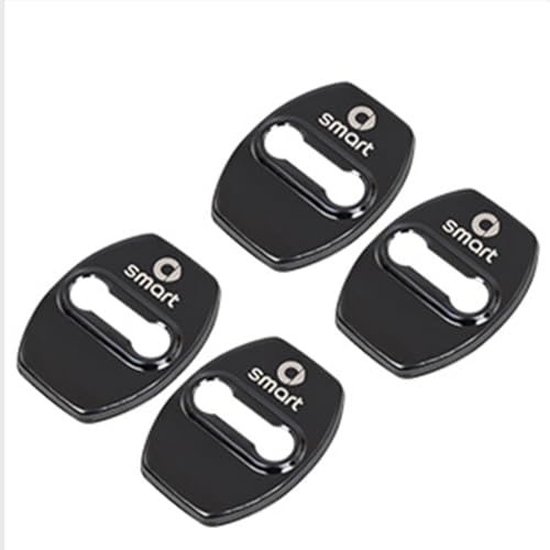 QWCPHGWZ 4 Stück Autotürschloss-Abdeckung für smart Roadster 2003-2005,Auto Türschlossabdeckung Schutzkappe Robust und Nicht Leicht Verformbar,Black von QWCPHGWZ