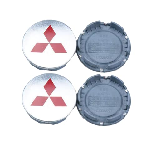 QWCPHGWZ 4 Stück Nabendeckel für Mitsubishi Galant 2006-2025,Nabenkappen Radnabenkappen Staubschutzabdeckung,Radnabenabdeckung Wasserdicht Zubehör,58mm-Red von QWCPHGWZ