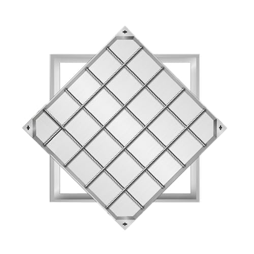 Edelstahl Versenkte Schachtdeckel mit Rahmen Eingebettete，Unsichtbare Schachtabdeckung und Rahmen，unsichtbare Inspektionsabdeckung，eingebettetem Klärgrubendeckel(8cm,40 * 40cm/15.7 * 15.7in) von QWEASDF