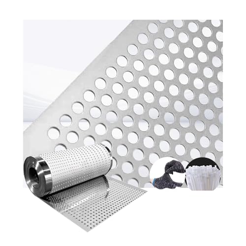 Lochblech Edelstahl, Zuschnitt individuell,Mechanisch gestanzt,Gleichmäßiges Netz,Lochbleche Edelstahl,304 Perforiertes Edelstahlblech, & mit Schutzfolie(W20*L600cm/W7.87*L236.2in) von QWEASDF