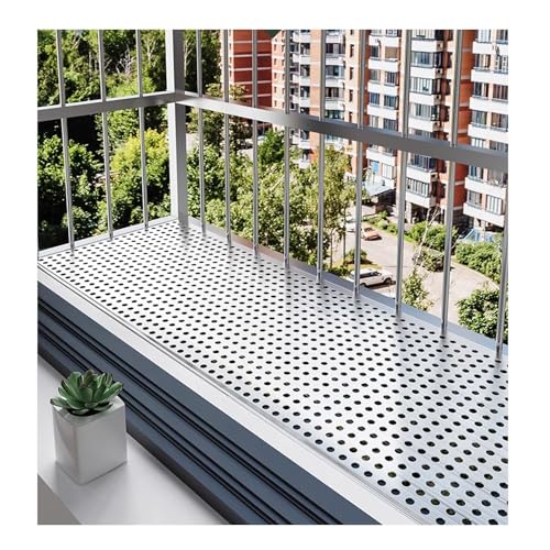 Lochbleche Edelstahl，304 Perforiertes Edelstahlblech, Balkongeländer-Schutznetz, Dekorative Metallgitter, Für Fensterbankgeländer, Zaun，Große Auswahl an Spezifikationen(W15*L700cm/W5.9*L275.5in) von QWEASDF