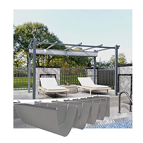 QWEASDF Sonnenschutz Sonnensegel,Einziehbar Welle Sonnensegel, UV-beständig Pergola-Markise, HDPE Dach Schattenabdeckung, Für Draußen Garten Terrasse Deck, Anpassbar (Size : W0.9*L4m/W2.95*L13.12ft) von QWEASDF