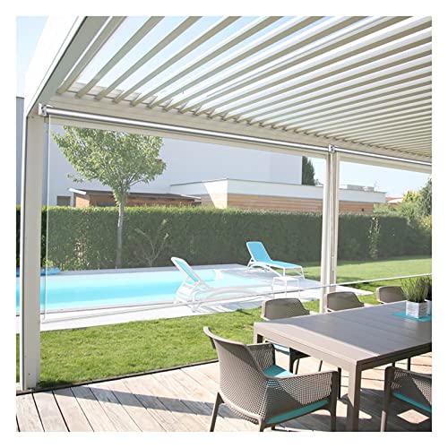 Transparente PVC-Rollos,wasserdichter winddichter Vorhang für den Balkon,durchsichtiges Rollo aus Kunststoff mit Beschlag,Terrasse, reinigen,160x180cm/62.9x70.8in von QWEASDF