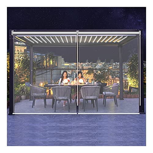 QWEASDF Transparente wasserdichte PVC Rollläden,Rollos für den Garten im Freien,wärmeisoliert,staubdicht,regenfester Vorhang für Schlafzimmer,Badezimmer, 100x140cm/39.3x55.1in von QWEASDF