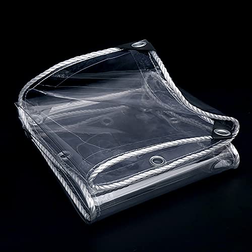 QWEASDF wasserdichte Transparente Plane, Strapazierfähige Vordächer, wasserdichte Plane mit Ösen, für Pflanzen Gewächshaus, Tierstall Dachterrasse Balkon, 0.35mm,2.2x2.5m/7.2x8.2ft von QWEASDF