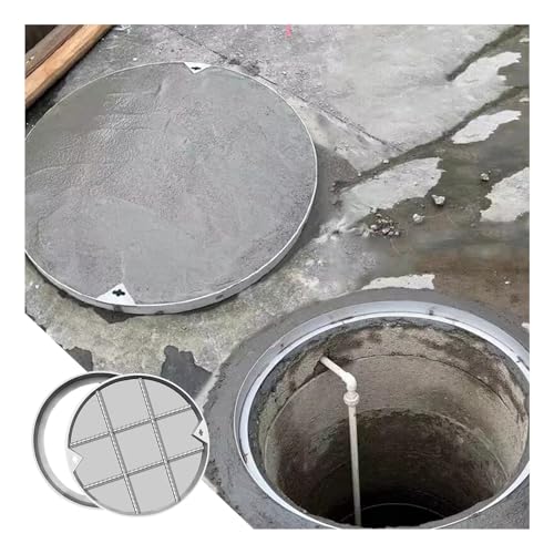 Runder Schachtdeckel Schachtdeckel ，Schachtabdeckung， Kanaldeckel， Verzinkt Schachtabdeckung Edelstahl Versenkte Schachtdeckel Mit Rahmen Eingebettete Gullideckel(60 * 60cm/23.6 * 23.6in) von QWEASDF
