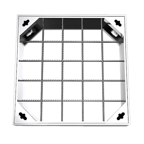 Schachtabdeckung ， Edelstahl Versenkte Schachtdeckel mit Rahmen Eingebettete Gullideckel mit Basis ，Quadratisch Auspflasterbar Inspektionsdeckel Unsichtbar(5cm,40 * 40cm/15.7 * 15.7in) von QWEASDF