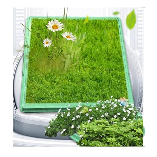 Schachtabdeckung Unsichtbare Eingebettete Schachtabdeckungen und -Rahmen, Runder Schachtrevisionsdeckel für Öffentliche Gehwege, Gartenklärgrubendeckel，mit Rahmen(B80*80CM/31.5 * 31.5IN) von QWEASDF