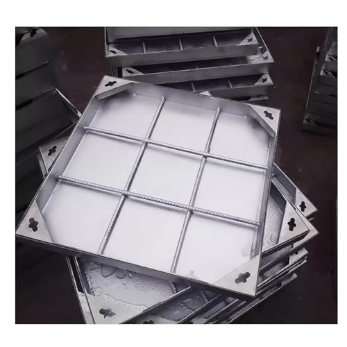 Schachtabdeckung Unsichtbare Schachtabdeckung ，Edelstahl Versenkte Schachtdeckel mit Rahmen Eingebettete，Auspflasterbar Gullideckel mit Basis Quadratisch(5cm,70 * 70cm/27.5 * 27.5in) von QWEASDF