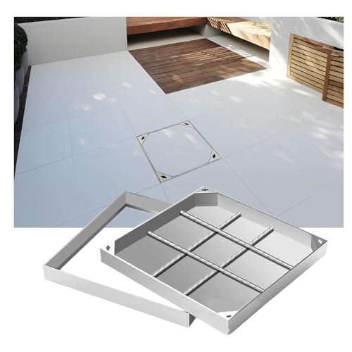 Schachtabdeckung for versenkte Klärbecken im Hof, stabiler Klärgrubendeckel for den Außenbereich, in eingebetteter Schachtdeckel for Klärbecken im Gartenrasen(8cm,40 * 40cm/15.7 * 15.7in) von QWEASDF