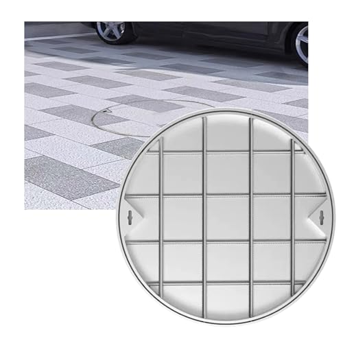 Versenkte Edelstahl-Schachtabdeckung mit Boden, unsichtbares Design für nahtlose Integration von Garten und Gehweg， für Einfahrten, Terrassen, Gehwege(70 * 70cm/27.6 * 27.6in) von QWEASDF