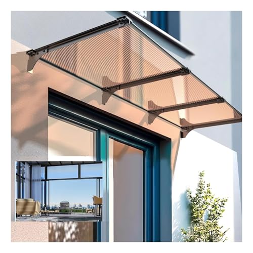 Vordach für Eingangstür Haustür,Überdachung Haustür aus Aluminium und Polycarbonat,Schutz Gegen Regen Und Uv-Strahlen,Türvordach Pultbogenvordach， mit Zubehör(90x100cm/35.4x39in) von QWEASDF