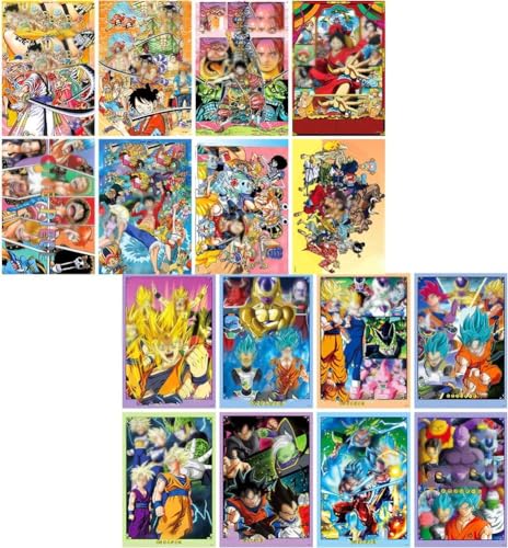 QWEPU Illustration Anime Bild Kunstdruck, Set von 16, Digital One- Piece Kunstwerk, 29 x 42 cm, ohne Rahmen Ultra Dr-a Ball Lord of Beerus Super Saiyan Goku Vegetan (Muster zufällig) von QWEPU