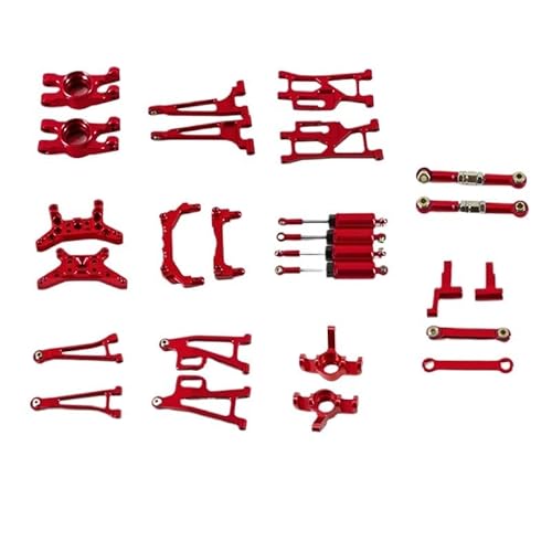 For Mjx Hyper Go 1/14 14210 14209 Upgrade Teile Metall Gefährdete Teile Set for Rc Auto CNC Aluminium Zubehör Ersatz (Teile)(Rood) von QWERSDRE
