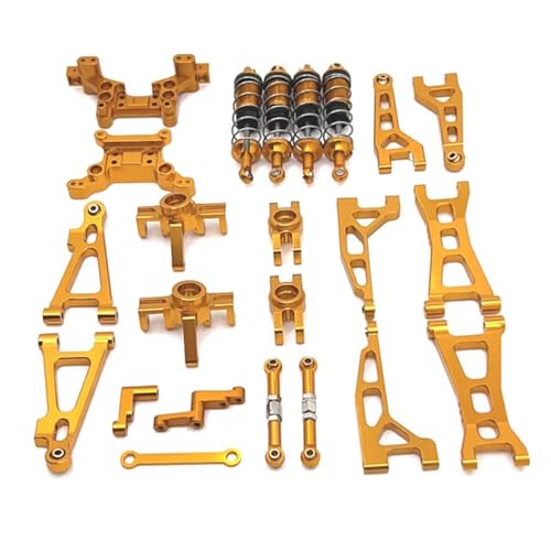 For Mjx Hyper Go 16207 16208 16209 16210 H16 Upgrade Teile Metall Gefährdete Teile Set for Rc Auto Aluminium Zubehör Ersatz (Teile)(Yellow) von QWERSDRE