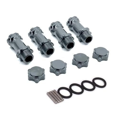 RC Auto 89108 17 mm Radsechskant 30 mm länger, verbesserte Halterung, Adapterkappe, Radnabe for HSP Monster Truck im Maßstab 1:8, for Truggy RC-Teile Ersatz (Teile)(Dark Grey) von QWERSDRE