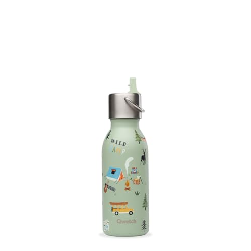 QWETCH - Edelstahl Trinkflasche Kinder 350ml - Kids Honlulu Grün Pipette Deckel - Isolierflasche - Hält Getränke 24h kalt & 12h warm - Auslaufsicher & BPA-frei - Perfekt für Schule, Sport & unterwegs QWETCH - Edelstahl Trinkflasche Kinder 350ml - Kids Honlulu Grün Pipette Deckel - Isolierflasche - Hält Getränke 24h kalt & 12h warm - Auslaufsicher & BPA-frei - Perfekt für Schule, Sport & unterwegs von QWETCH