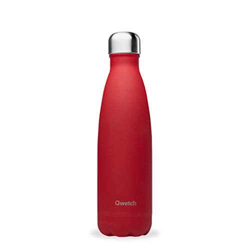 QWETCH - Isothermische Originals Flasche - Granite Rot 500ml - Nomadische Edelstahlflasche - 24h Kalt und 12h Warm - Wasserdicht, BPA-frei & wiederverwendbar von QWETCH