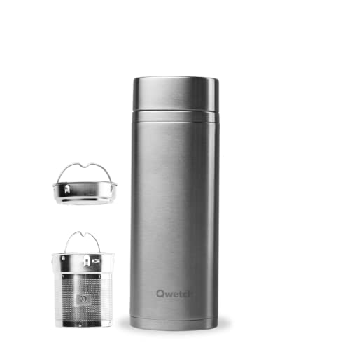 QWETCH - Isothermische Teekanne - Edelstahl 400ml - Nomadische Inox-Teekanne - 5h Warm und 7h Kalt - BPA-frei, Wasserdicht - Ideal für Tee, Kaffee, Obst, Kräutertee von QWETCH