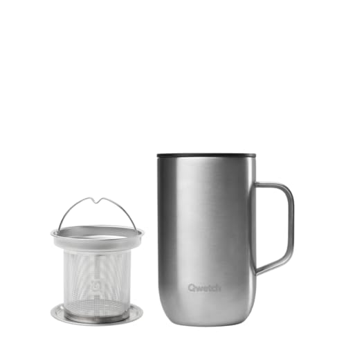QWETCH – Thermobecher 470ml mit Henkel & Teesieb – Isolierbecher für Kaffee & Tee – Edelstahl gebürstet, 6h Heiß, 12h Kalt – Schiebedeckel, Wiederverwendbar, Teebecher to go QWETCH – Thermobecher 470ml mit Henkel & Teesieb – Isolierbecher für Kaffee & Tee – Edelstahl gebürstet, 6h Heiß, 12h Kalt – Schiebedeckel, Wiederverwendbar, Teebecher to go von QWETCH