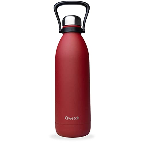 QWETCH - Isothermische Originals Flasche - Granite Rot 1,5L - Nomadische Edelstahlflasche - 24h Kalt und 12h Warm - Wasserdicht, BPA-frei & wiederverwendbar von QWETCH