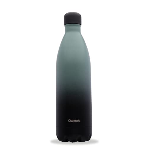 QWETCH - Isothermische Originals Flasche - Graphite Khaki 1L - Nomadische Edelstahlflasche - 24h Kalt und 12h Warm - Wasserdicht, BPA-frei & wiederverwendbar von QWETCH