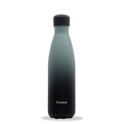 QWETCH - Isothermische Originals Flasche - Graphite Khaki/Schwarz 500ml - Nomadische Edelstahlflasche - 24h Kalt und 12h Warm - Wasserdicht, BPA-frei & wiederverwendbar von QWETCH