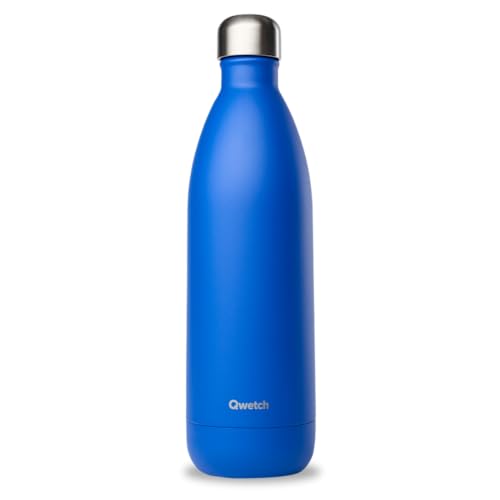 Qwetch - Isolierflasche, Majorelle, 1 l, für unterwegs aus Edelstahl – 24 Stunden kalt und 12 Stunden warm – wasserdicht, BPA-frei & wiederverwendbar von QWETCH