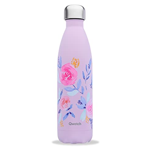 QWETCH - Isothermische Originals Flasche - Rosa 750ml - Nomadische Edelstahlflasche - 24h Kalt und 12h Warm - Wasserdicht, BPA-frei & wiederverwendbar von QWETCH