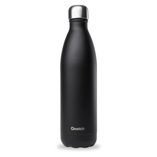 QWETCH - Trinkflasche Originals Edelstahl Isolierflasche 750ml Schwarz - Thermosflasche 24h Kalt & 12h Heiß - Auslaufsicher, BPA-frei, Wiederverwendbar - Perfekt für Sport, Reisen, Büro & Wandern von QWETCH