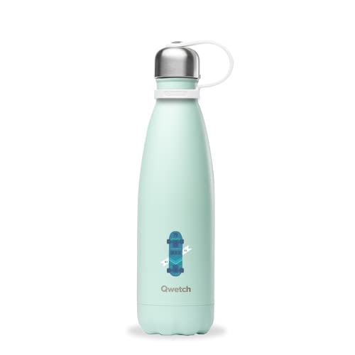 Qwetch - Thermoskanne Kids Thermosflasche - Grün 500ml - 24 Stunden kalt und 12 Stunden warm - dicht, BPA-frei & wiederverwendbar von QWETCH