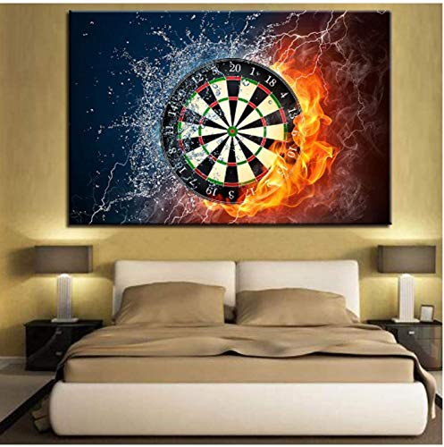 QWEWQE Abstrakte Wandkunst Leinwandbild, Moderne Darts Platte Rahmen Dekorative Modulare Poster und Drucke, Wandbilder Gemälde für Wohnzimmer deko, Kein Rahmen (50x60cm) von QWEWQE