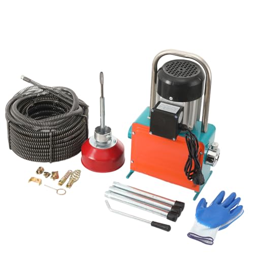 400 U/min 1000W Elektrische Hochdruckreinigungsmaschine Rohre Pipeline Baggermaschine mit 6 Bohr& 39,4ft Feder- für 20mm - 150mm Abflussrohre,Abflussreiniger Bad Küche von QWEXOB