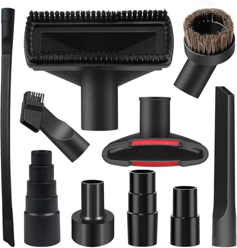10 Pcs Staubsauger Düsen Set StaubsaugerAufsätze Nass Trocken Kunststoff Adapter 32-35 mm Staubsaugerdüse Flexibler Fugendüse Werkzeug PolsterdüseFugendüse Universal Vakuum Reinigungs-Set von QWFHOME