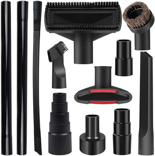 12 Pcs Staubsauger Düsen Set StaubsaugerAufsätze Nass Trocken Kunststoff Adapter 32-35 mm Staubsaugerdüse Flexibler Fugendüse Werkzeug PolsterdüseFugendüse Universal Vakuum Reinigungs-Set von QWFHOME