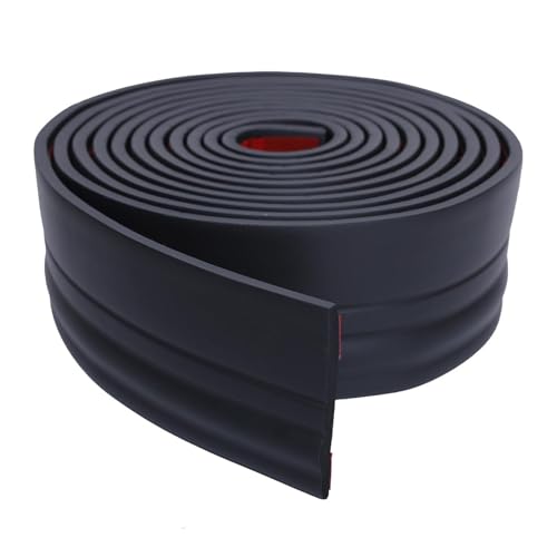 Flexible Fußleisten, Formteile, Vinyl-Wandsockelleisten, 10,2 cm x 9, m, selbstklebende Gummileiste, abziehbare und aufklebbare Vinyl-Abdeckung(Black,5m/16.4ft) von QWFVHJ