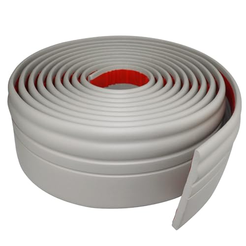 Flexible Fußleisten, Fußleistenverkleidung aus Vinyl, 10,2 cm x 9, m, selbstklebende Gummileisten, Dichtungsmasse und Streifen for Bodenleisten mehr(Gray silver,15m/49.2FT) von QWFVHJ