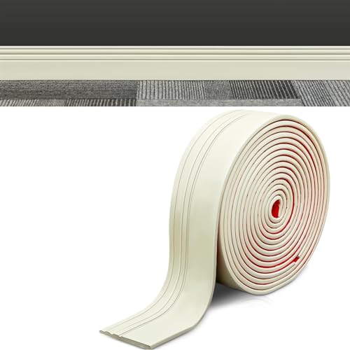 Flexible Fußleisten, Wand-Fußleisten, 10,2 cm x 4,8 m, for Abziehen und Aufkleben, selbstklebende for Hohlkehlen(White 1,12.5cm/5inch) von QWFVHJ