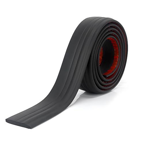 Flexible Fußleisten, selbstklebende PVC-Sockelleisten, 5/10 m lange Abdeckungen, 98 mm/125 mm breite, abziehbare und aufklebbare Gummi-Wandsockelleiste, Fußleiste(Black,98mmx10m) von QWFVHJ