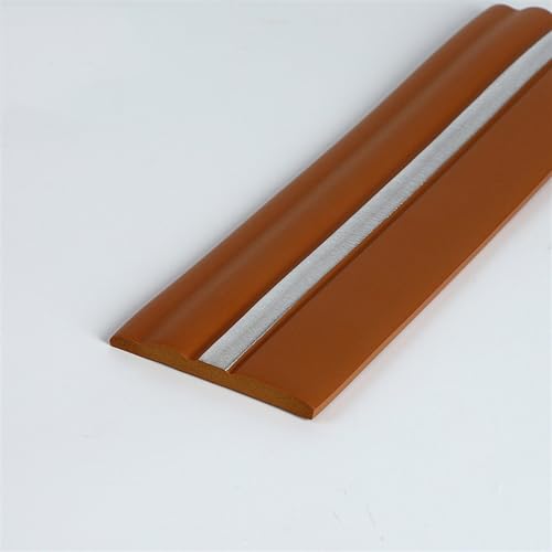 Flexible Fußleisten-Formteile, 16,4/32,8 Fuß Vinyl-Wandsockelleisten-Formteile, 4/5 Zoll selbstklebendes Gummi-Abzieh- und Klebedesign(Brown Silver,4inx32.8ft) von QWFVHJ