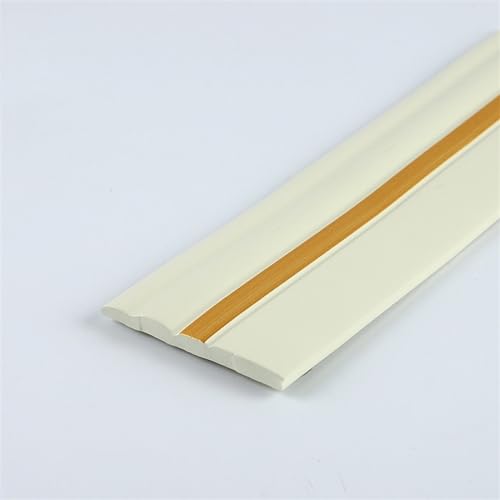 Flexible Fußleisten-Formteile, 16,4/32,8 Fuß Vinyl-Wandsockelleisten-Formteile, 4/5 Zoll selbstklebendes Gummi-Abzieh- und Klebedesign(White Gold,5inx16.4ft) von QWFVHJ