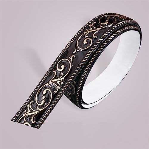Flexible Fußleisten-Formteile, Wandverkleidung, abziehen und aufkleben, 3 m, Holz, dekorativ, selbstklebend, Vinyl-Wandsockelleiste for Fußleisten, Decken von QWFVHJ