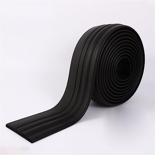 Flexible Fußleisten-Formteile, flexible Fußleisten-Zierleiste, 4 Zoll x 16 Fuß, selbstklebende Vinyl-Wandsockelleiste, Gummi-Abzieh- und Aufklebedesign(Black 1) von QWFVHJ