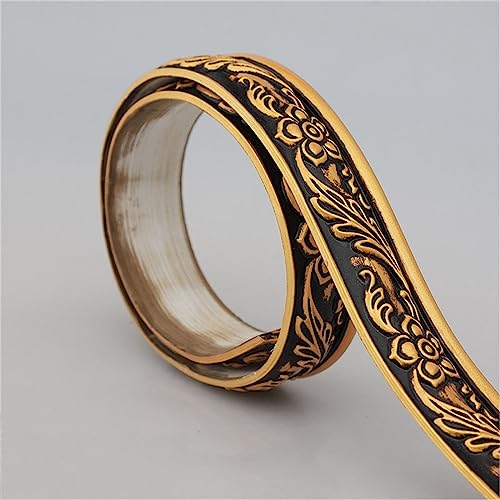 Flexible Fußleisten-Formteile, flexible Wandverkleidung, selbstklebendes Design for Abziehen und Aufkleben, 16,4 Fuß (L) für(Black Gold) von QWFVHJ