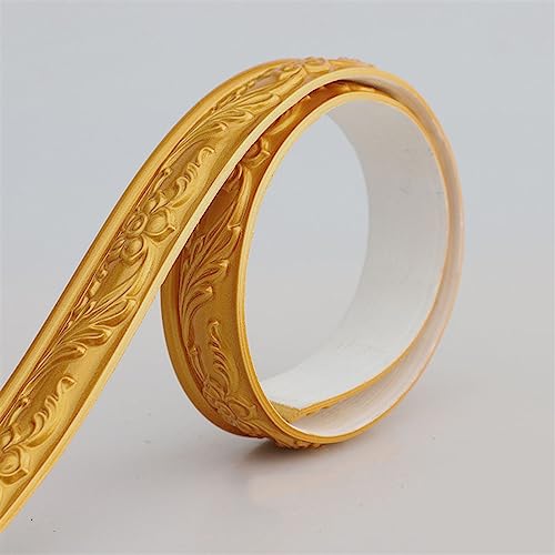 Flexible Fußleisten-Formteile, flexible Wandverkleidung, selbstklebendes Design for Abziehen und Aufkleben, 16,4 Fuß (L) für(Gold) von QWFVHJ